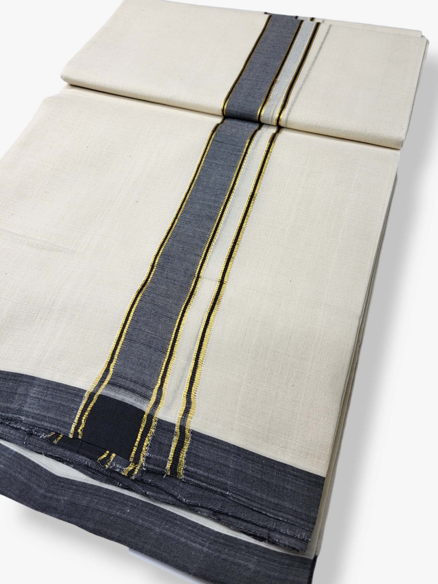  Kerala Balaramapuram Pure Cotton Handloom Mundu/Dhoti 