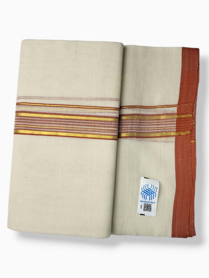  Kerala Balaramapuram Pure Cotton Handloom Mundu/Dhoti 