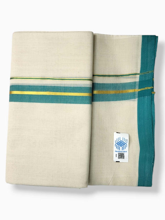  Kerala Balaramapuram Pure Cotton Handloom Mundu/Dhoti 