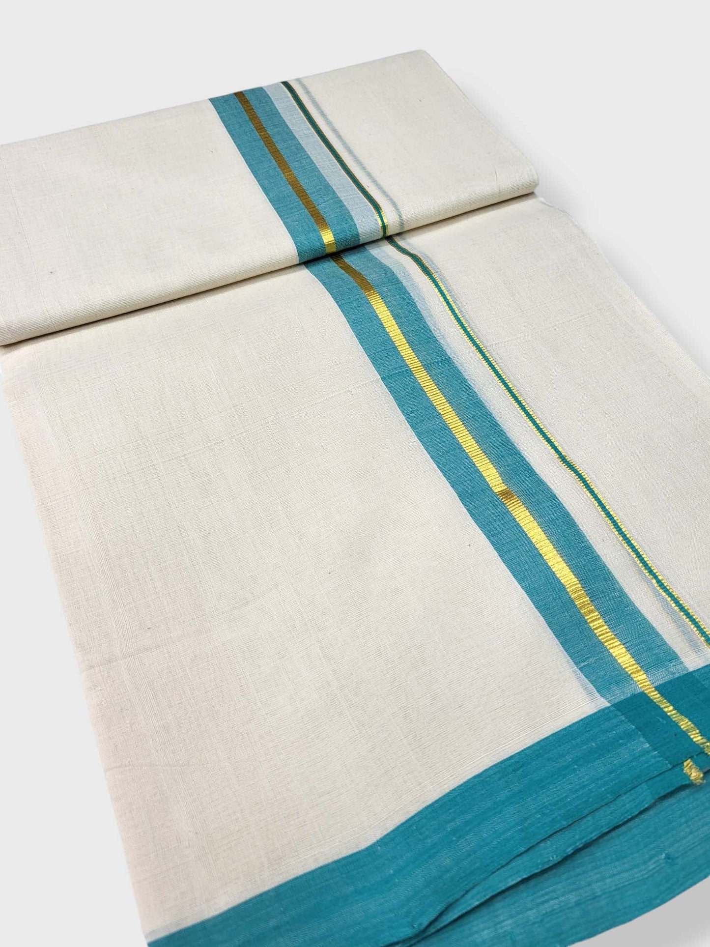  Kerala Balaramapuram Pure Cotton Handloom Mundu/Dhoti 