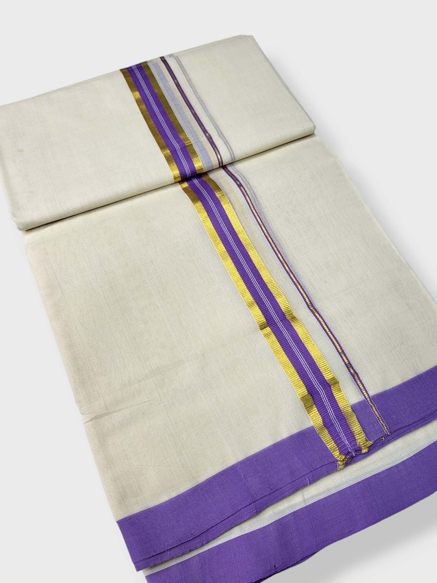  Kerala Balaramapuram Pure Cotton Handloom Mundu/Dhoti 