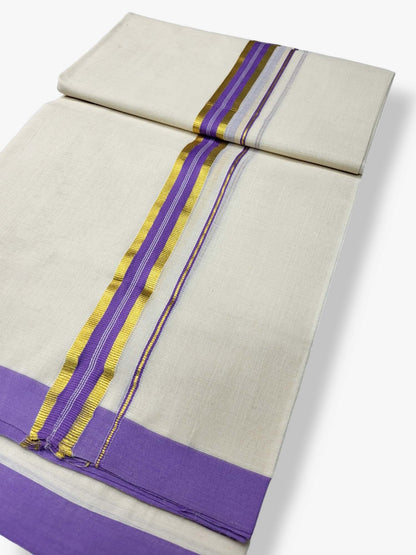  Kerala Balaramapuram Pure Cotton Handloom Mundu/Dhoti 