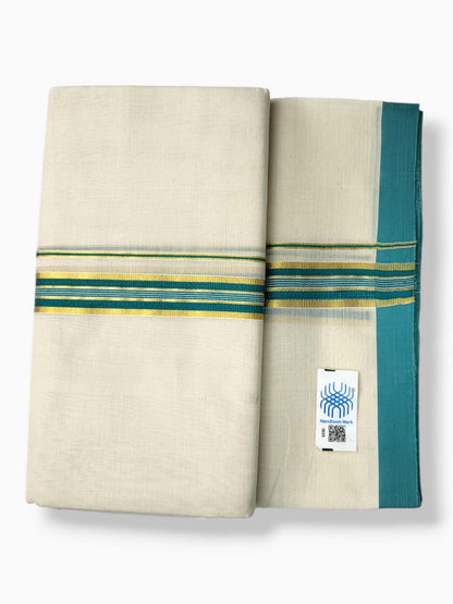  Kerala Balaramapuram Pure Cotton Handloom Mundu/Dhoti 