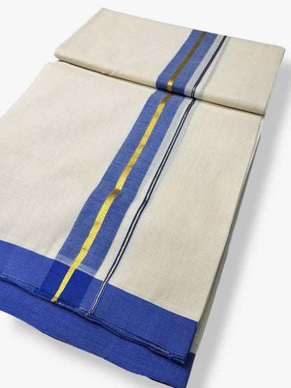  Kerala Balaramapuram Pure Cotton Handloom Mundu/Dhoti 