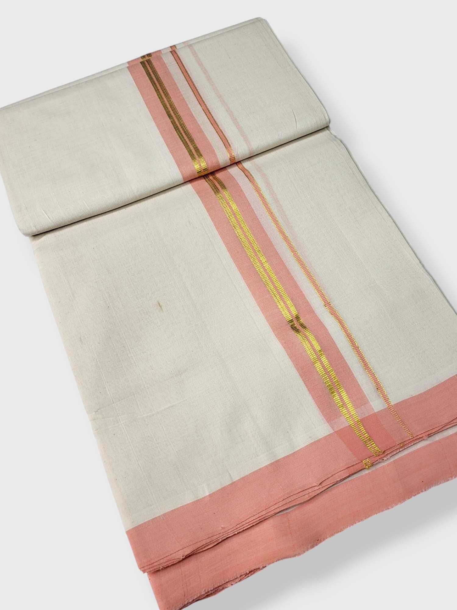  Kerala Balaramapuram Pure Cotton Handloom Mundu/Dhoti 