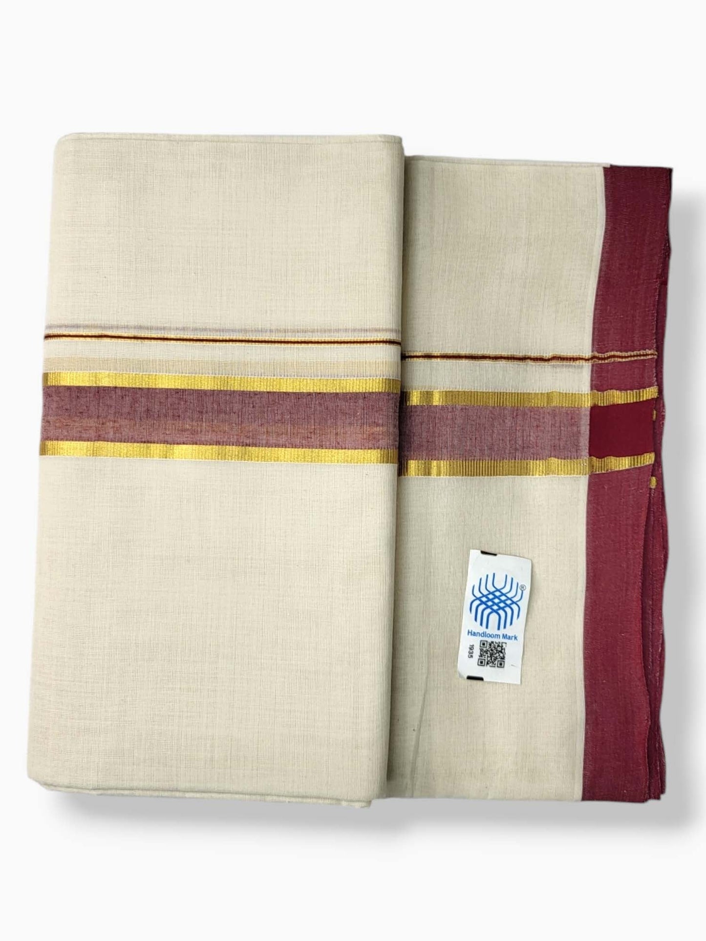  Kerala Balaramapuram Pure Cotton Handloom Mundu/Dhoti 