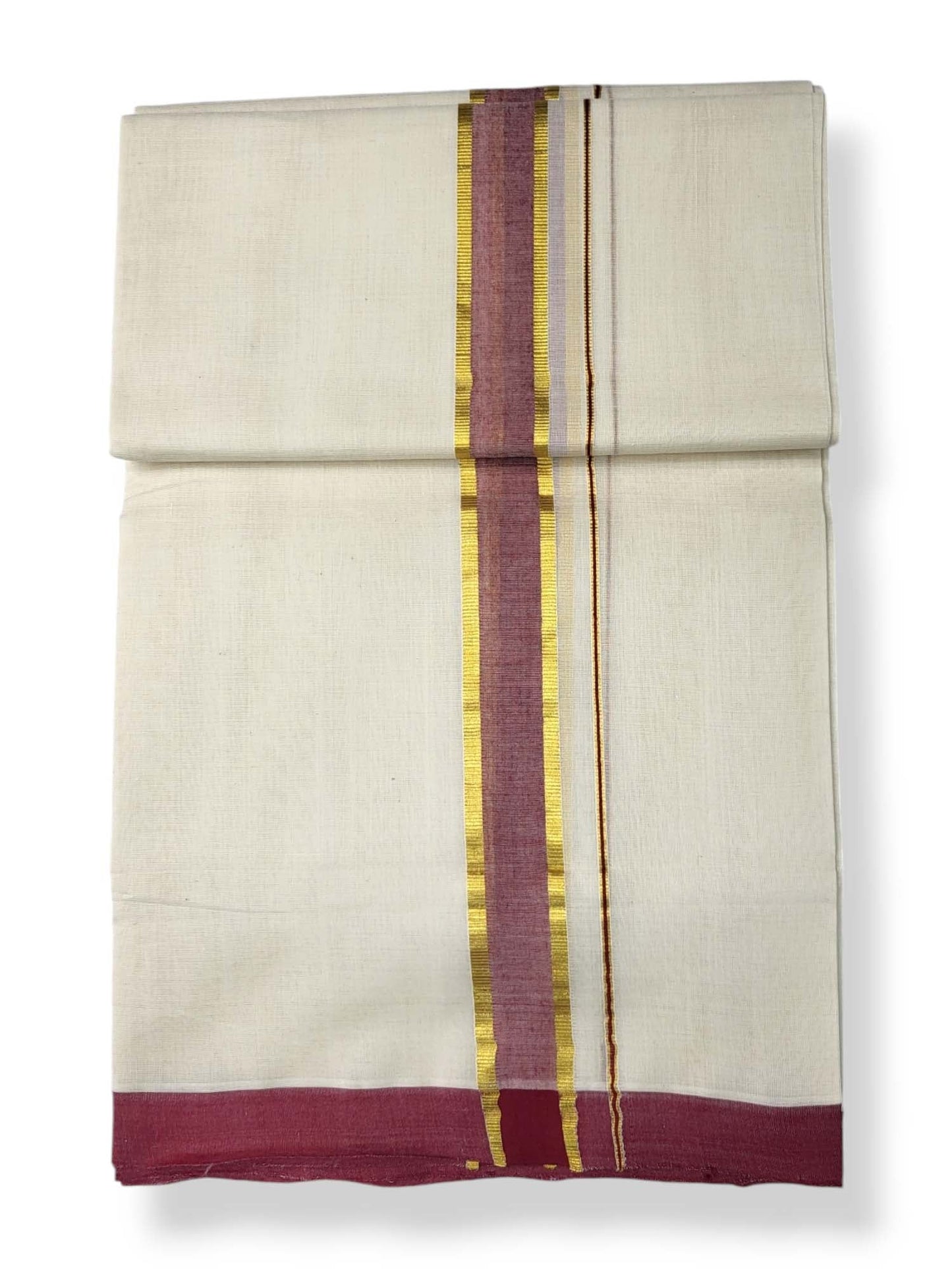  Kerala Balaramapuram Pure Cotton Handloom Mundu/Dhoti 