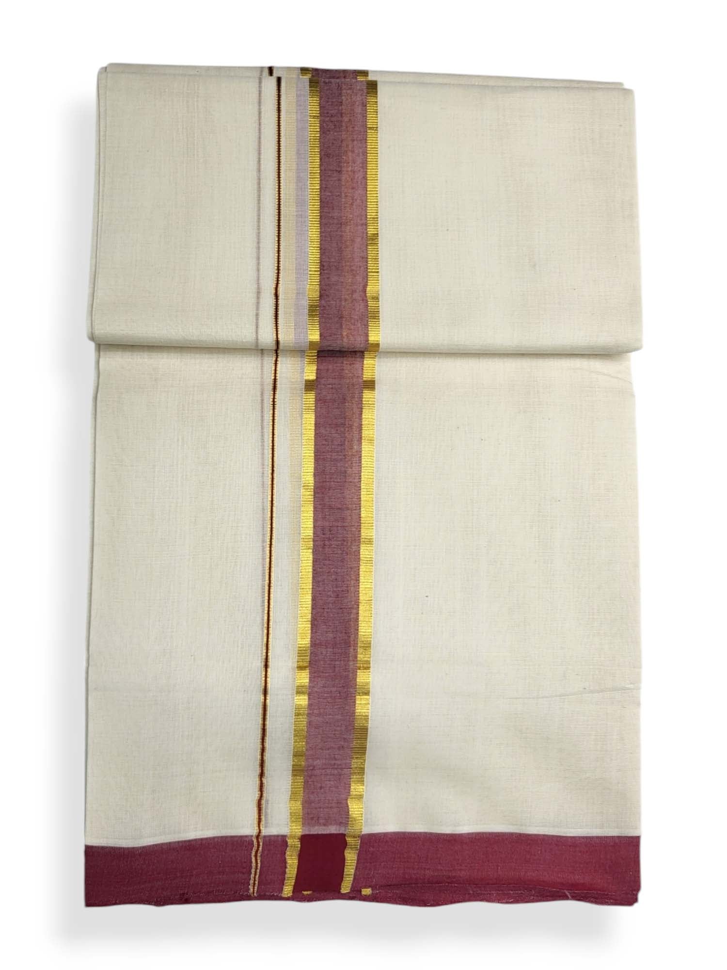  Kerala Balaramapuram Pure Cotton Handloom Mundu/Dhoti 