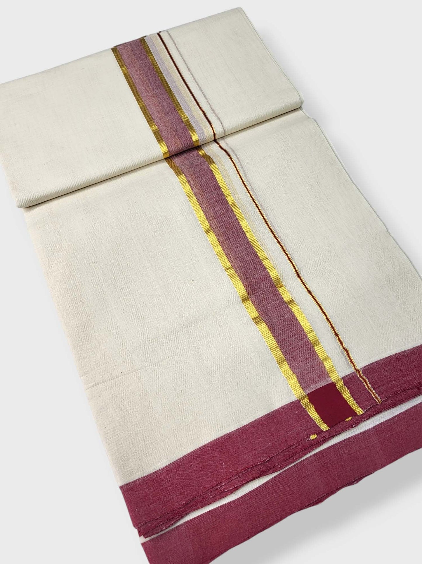  Kerala Balaramapuram Pure Cotton Handloom Mundu/Dhoti 