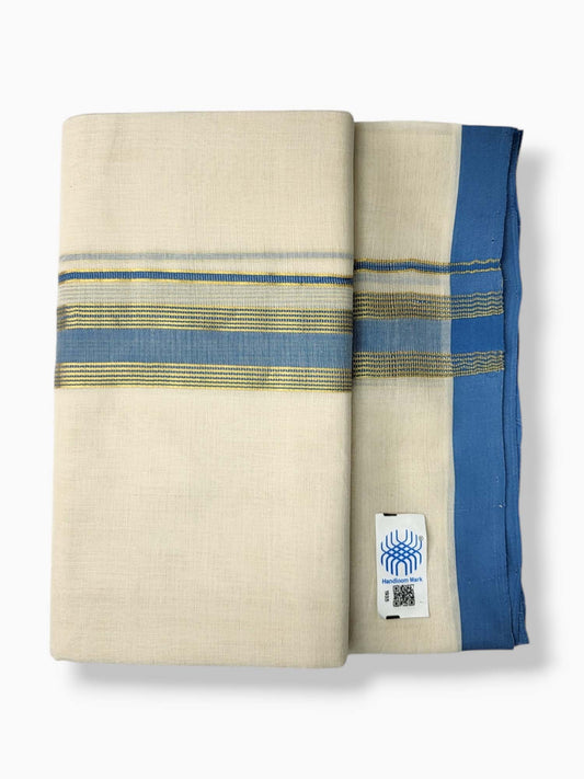  Kerala Balaramapuram Pure Cotton Handloom Mundu/Dhoti 