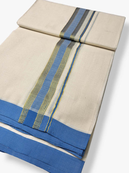  Kerala Balaramapuram Pure Cotton Handloom Mundu/Dhoti 