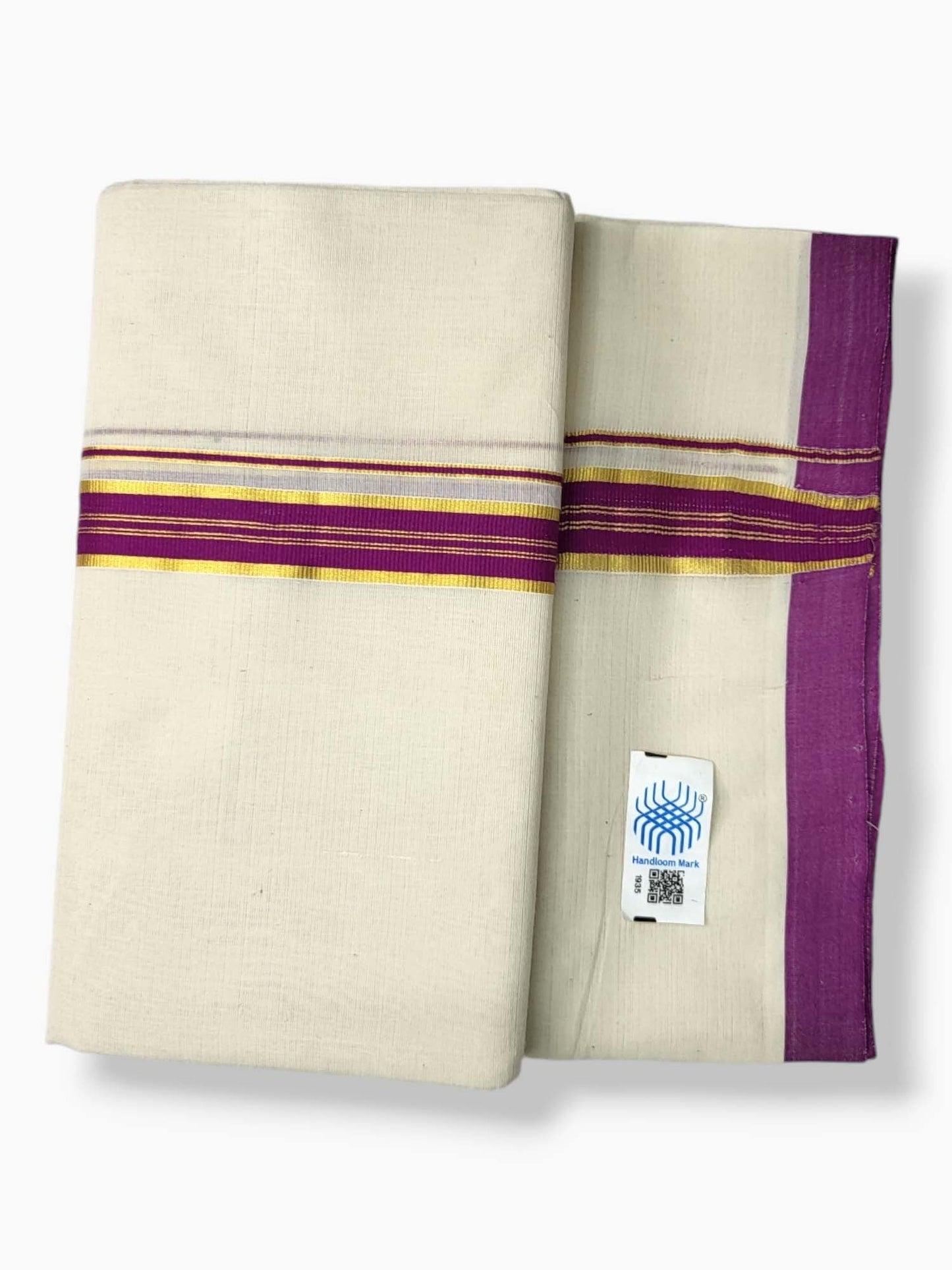  Kerala Balaramapuram Pure Cotton Handloom Mundu/Dhoti 