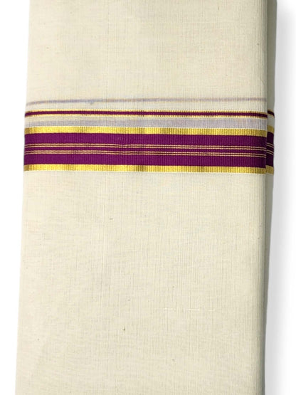  Kerala Balaramapuram Pure Cotton Handloom Mundu/Dhoti 