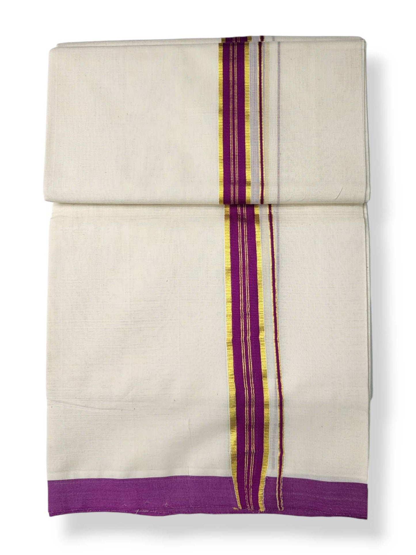  Kerala Balaramapuram Pure Cotton Handloom Mundu/Dhoti 