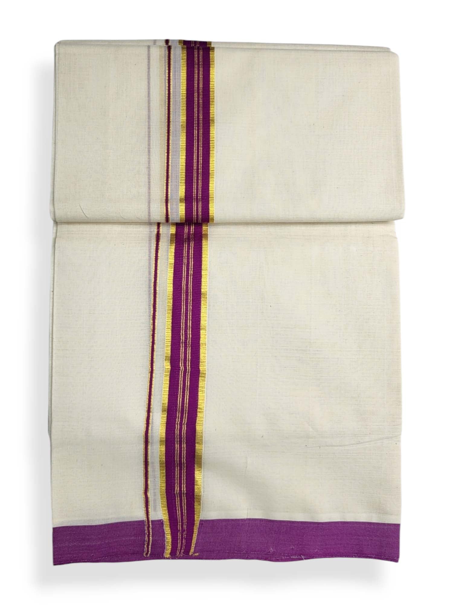  Kerala Balaramapuram Pure Cotton Handloom Mundu/Dhoti 