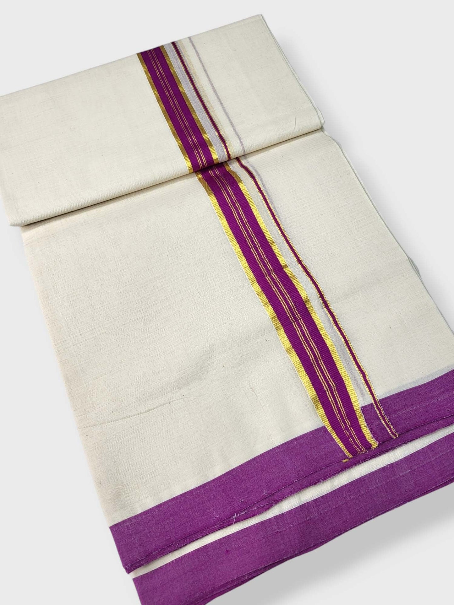  Kerala Balaramapuram Pure Cotton Handloom Mundu/Dhoti 