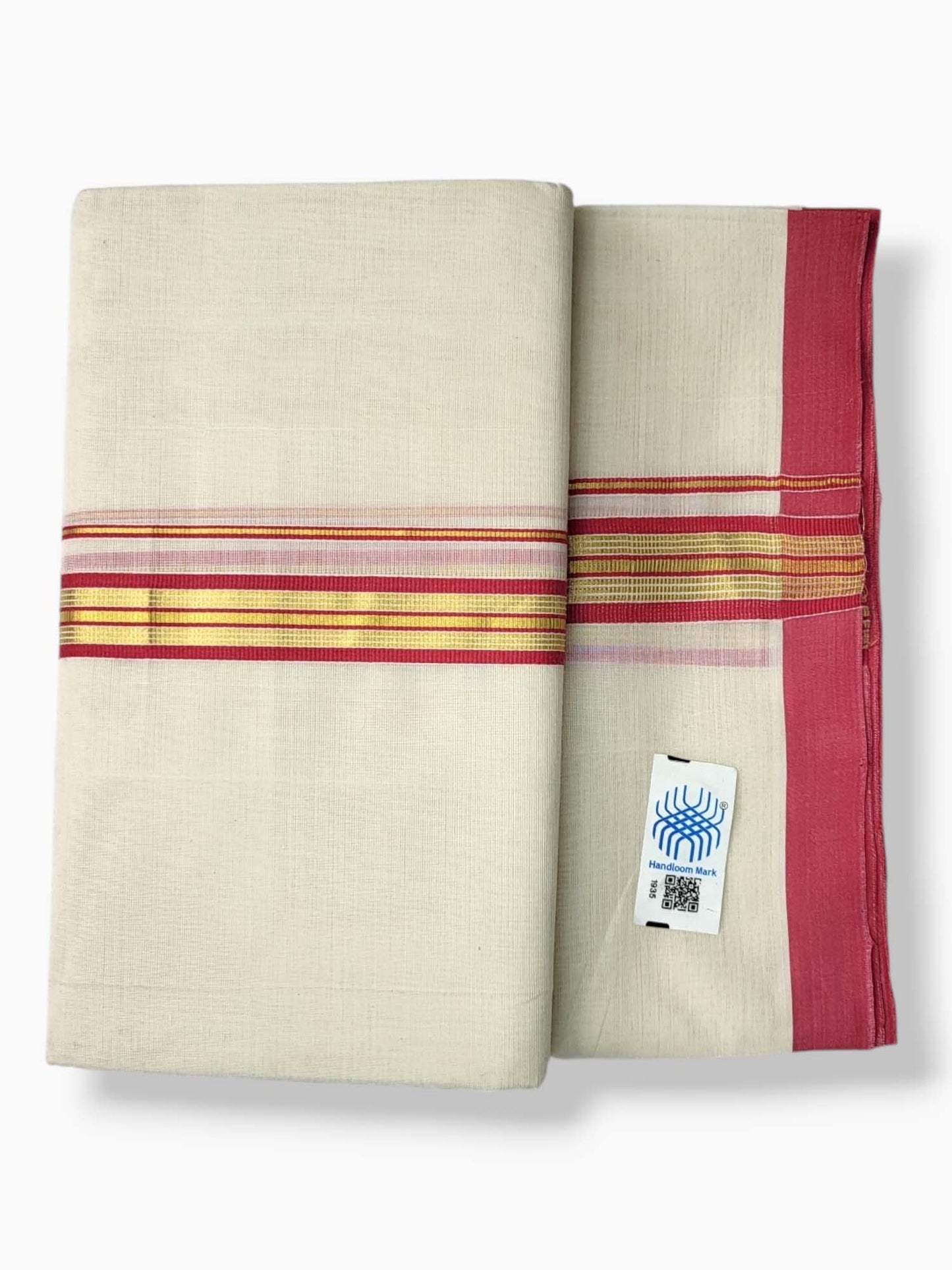  Kerala Balaramapuram Pure Cotton Handloom Mundu/Dhoti 