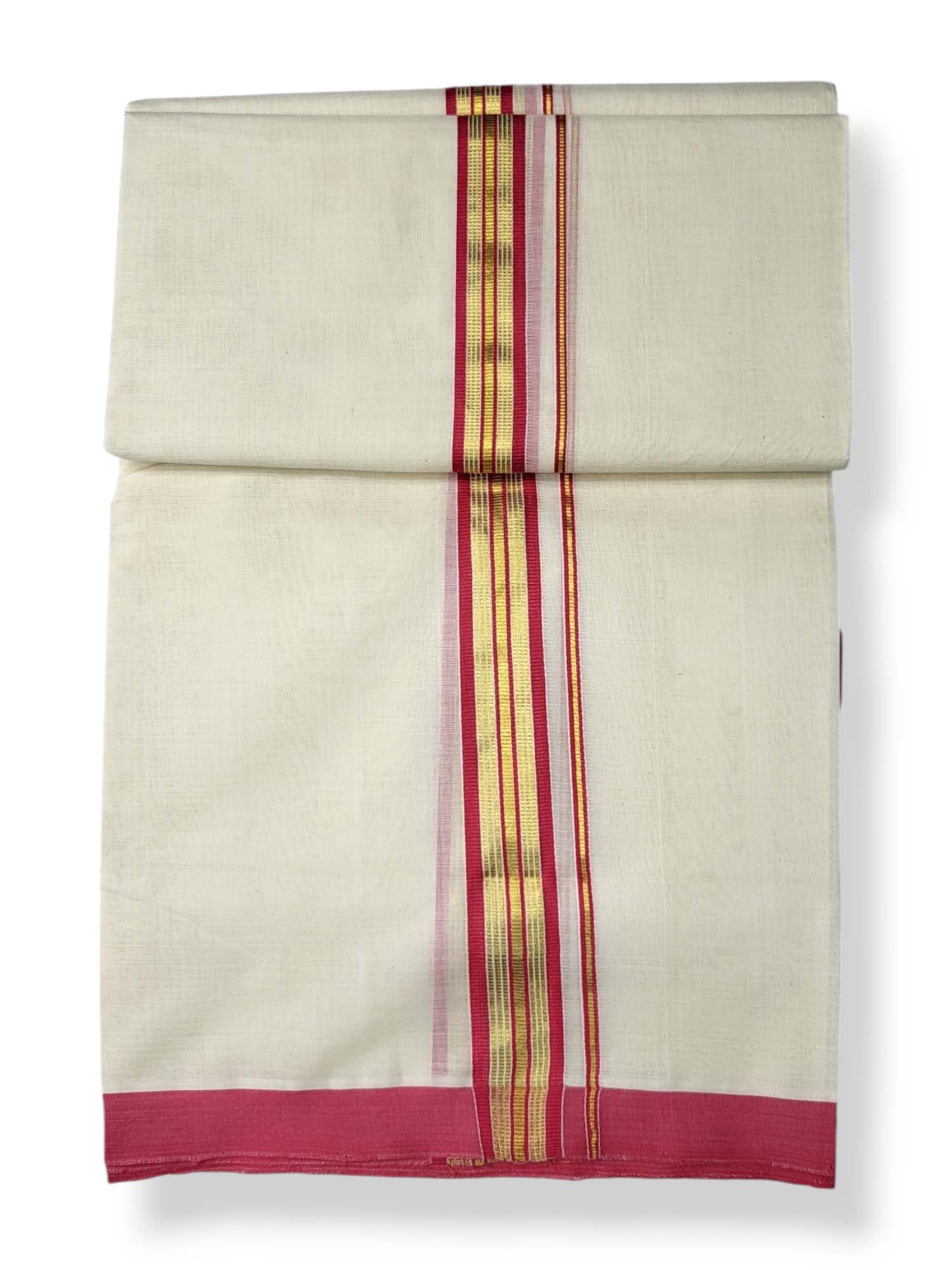  Kerala Balaramapuram Pure Cotton Handloom Mundu/Dhoti 