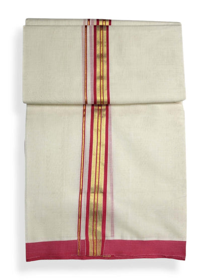  Kerala Balaramapuram Pure Cotton Handloom Mundu/Dhoti 