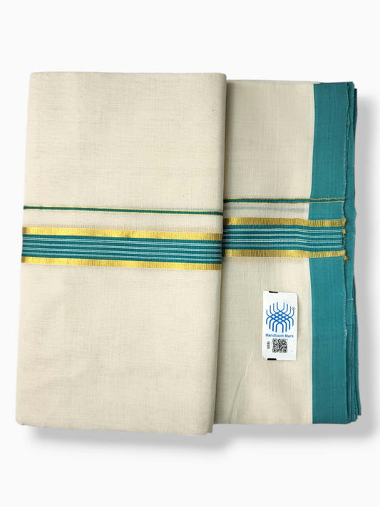  Kerala Balaramapuram Pure Cotton Handloom Mundu/Dhoti 