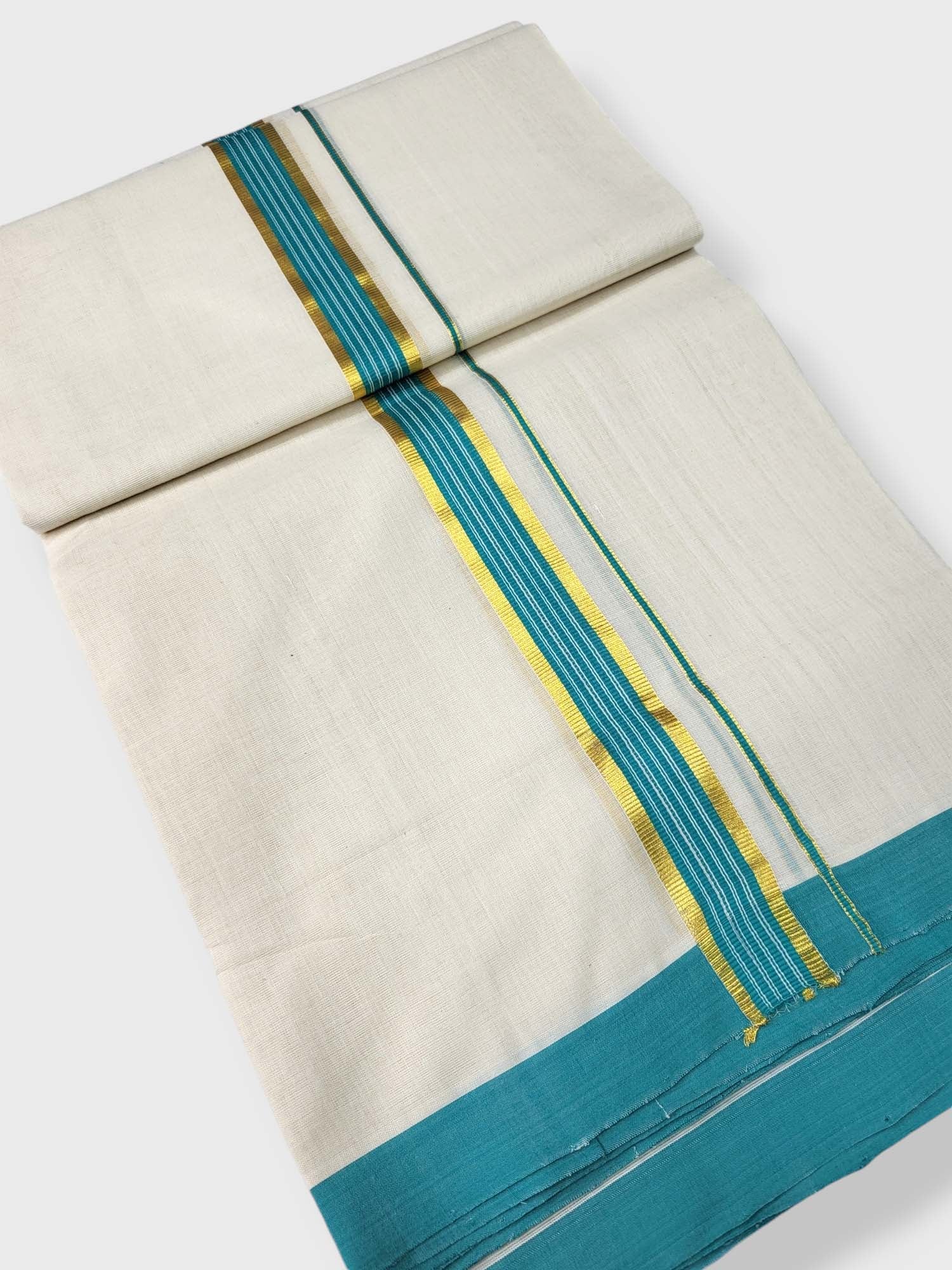  Kerala Balaramapuram Pure Cotton Handloom Mundu/Dhoti 