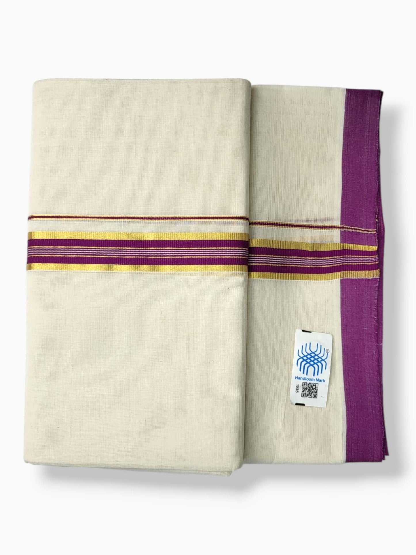  Kerala Balaramapuram Pure Cotton Handloom Mundu/Dhoti 