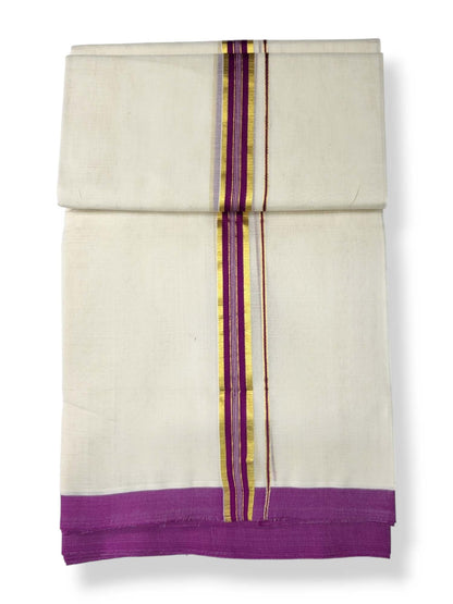  Kerala Balaramapuram Pure Cotton Handloom Mundu/Dhoti 