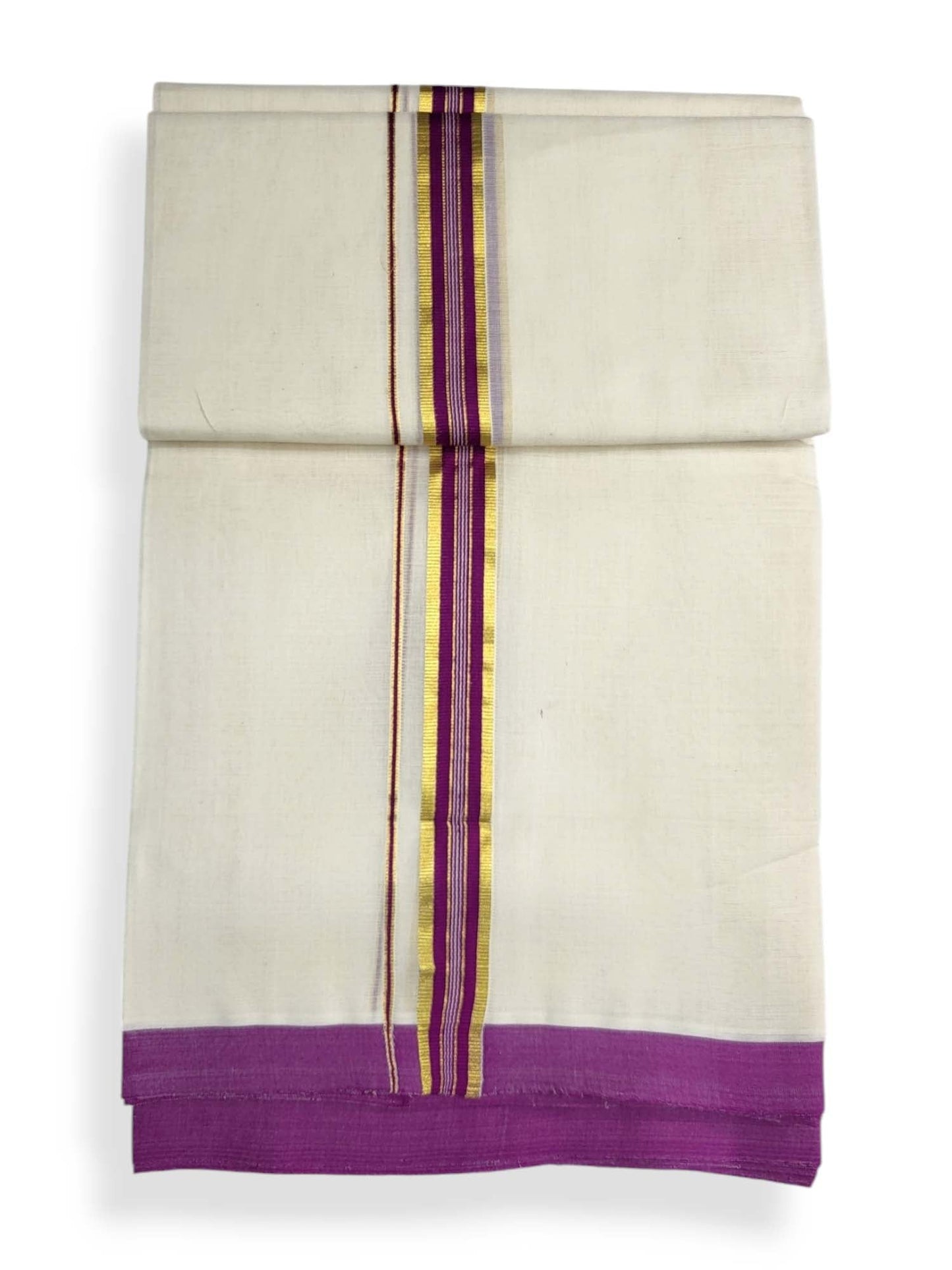  Kerala Balaramapuram Pure Cotton Handloom Mundu/Dhoti 