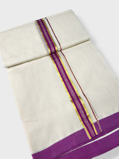  Kerala Balaramapuram Pure Cotton Handloom Mundu/Dhoti 