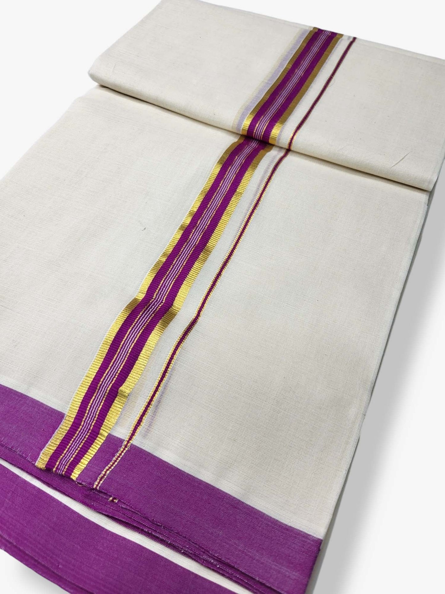  Kerala Balaramapuram Pure Cotton Handloom Mundu/Dhoti 