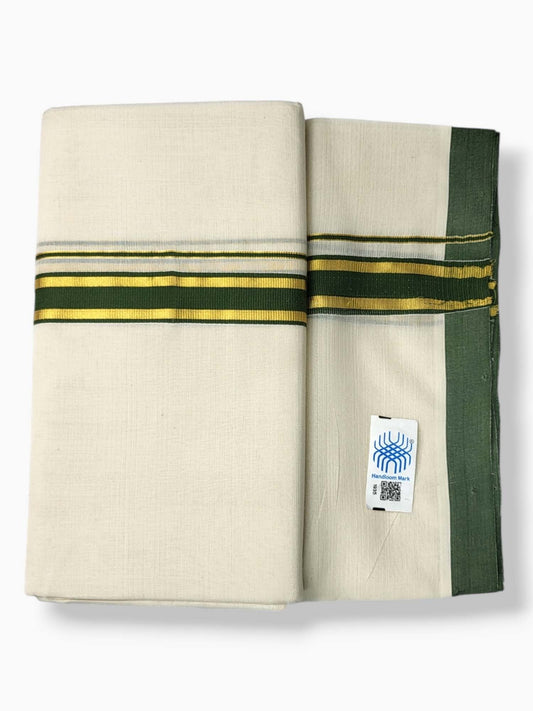  Kerala Balaramapuram Pure Cotton Handloom Mundu/Dhoti 