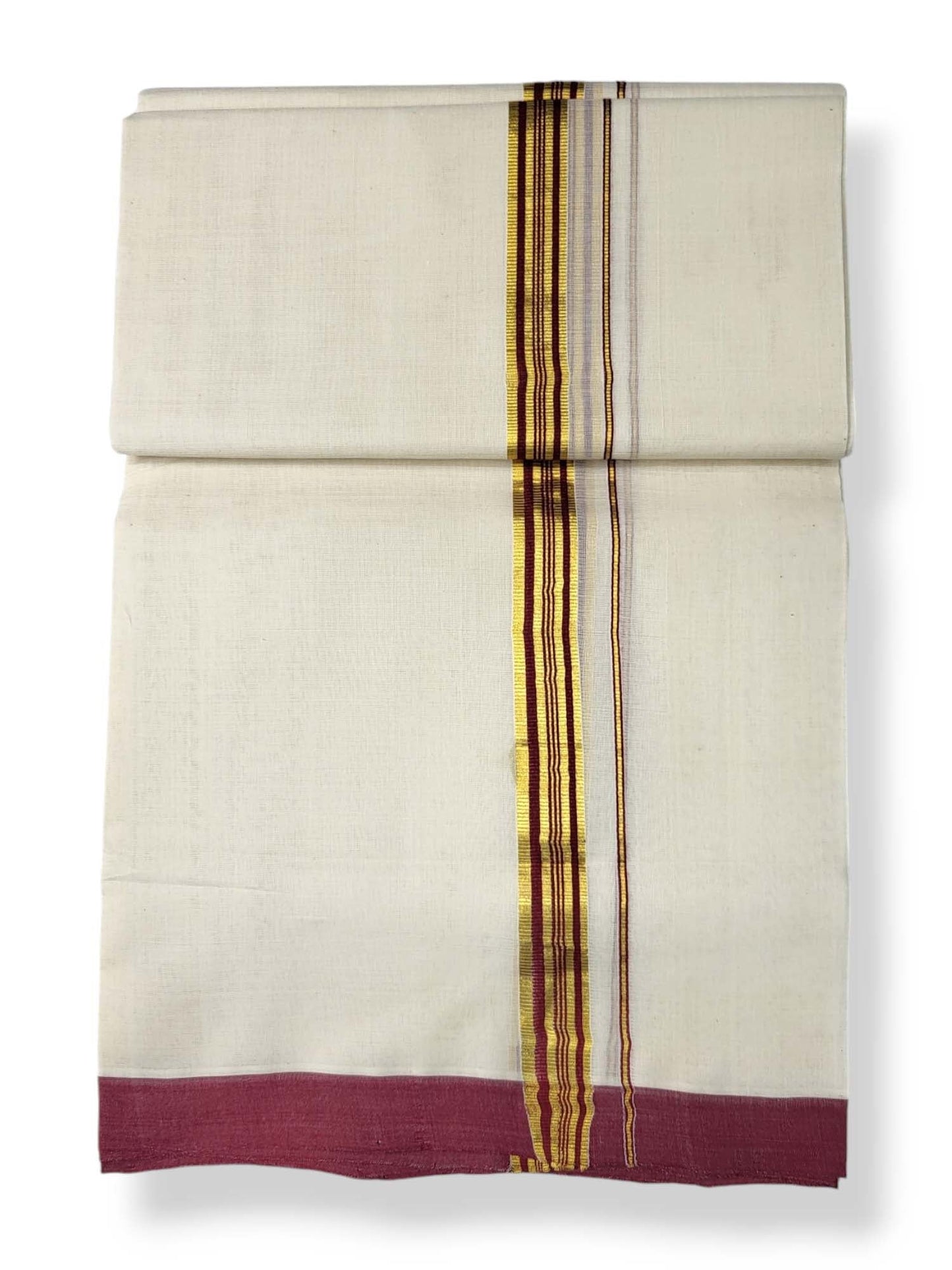  Kerala Balaramapuram Pure Cotton Handloom Mundu/Dhoti 