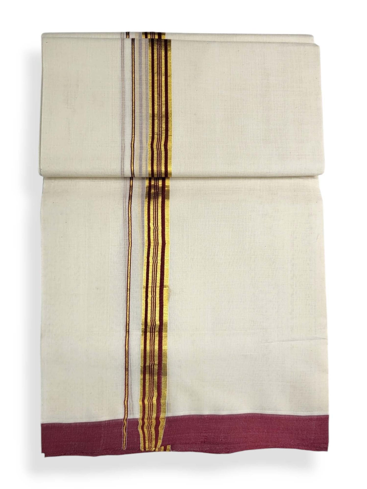  Kerala Balaramapuram Pure Cotton Handloom Mundu/Dhoti 