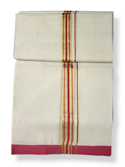  Kerala Balaramapuram Pure Cotton Handloom Mundu/Dhoti 