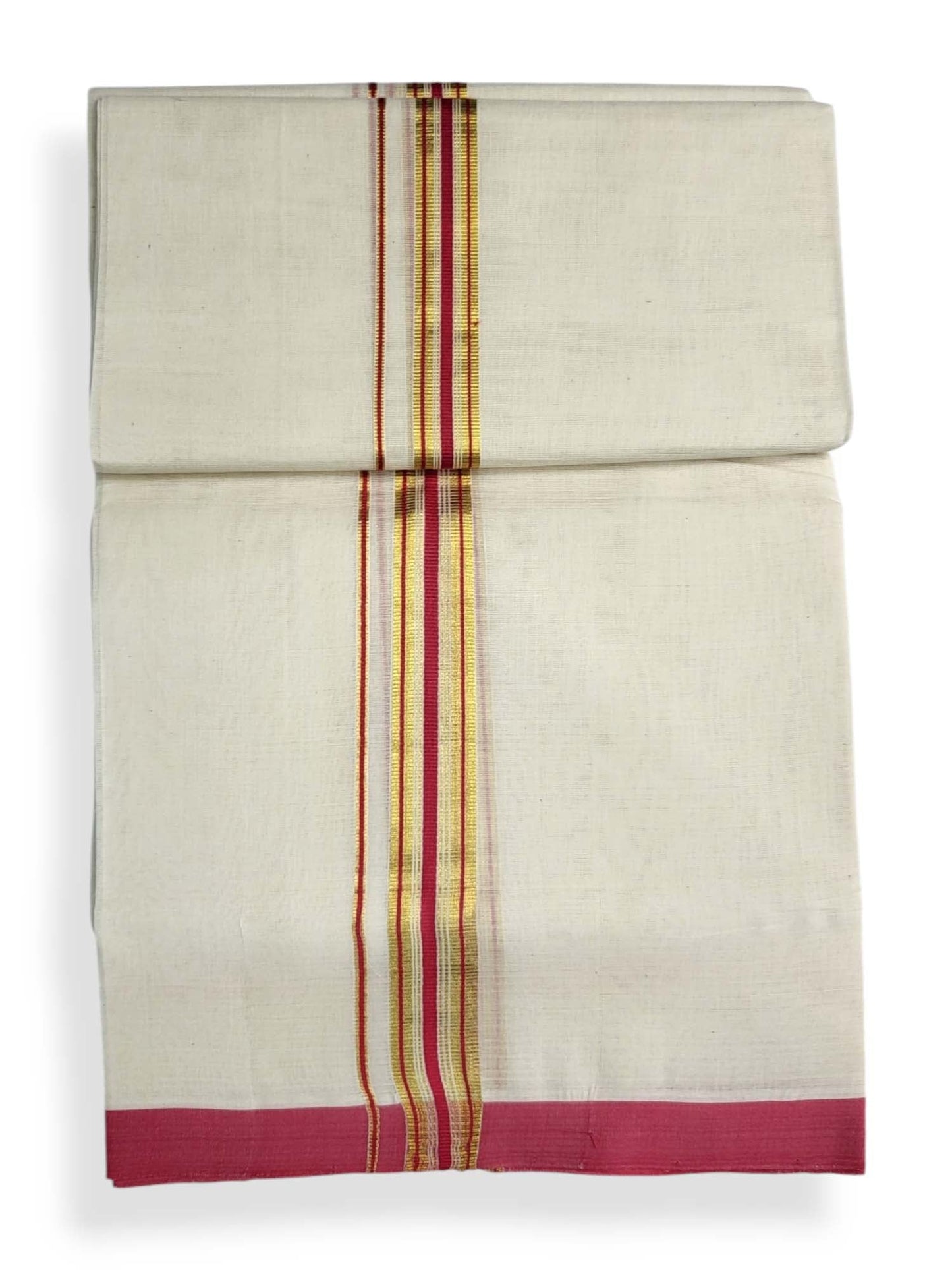  Kerala Balaramapuram Pure Cotton Handloom Mundu/Dhoti 