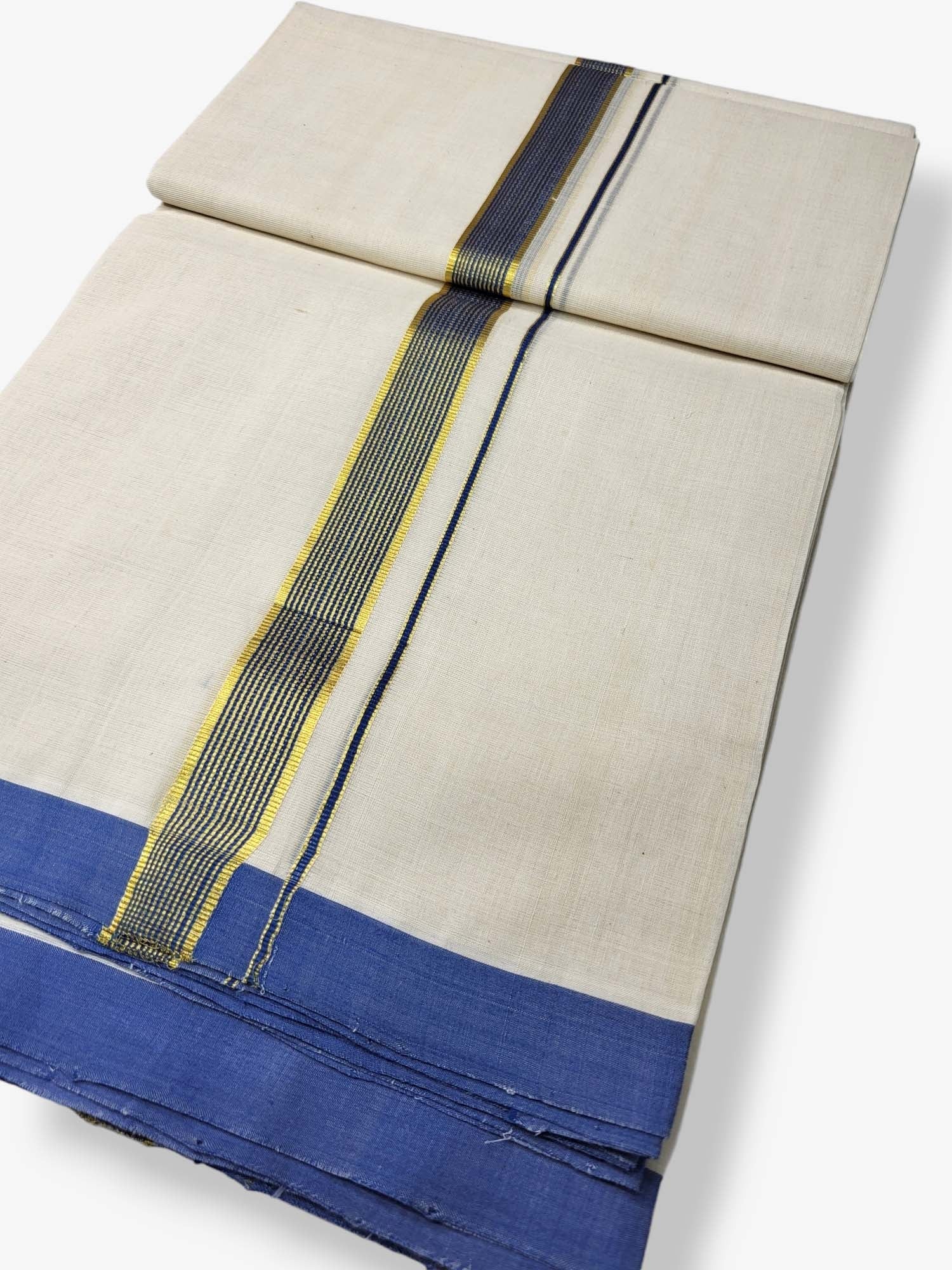  Kerala Balaramapuram Pure Cotton Handloom Mundu/Dhoti 