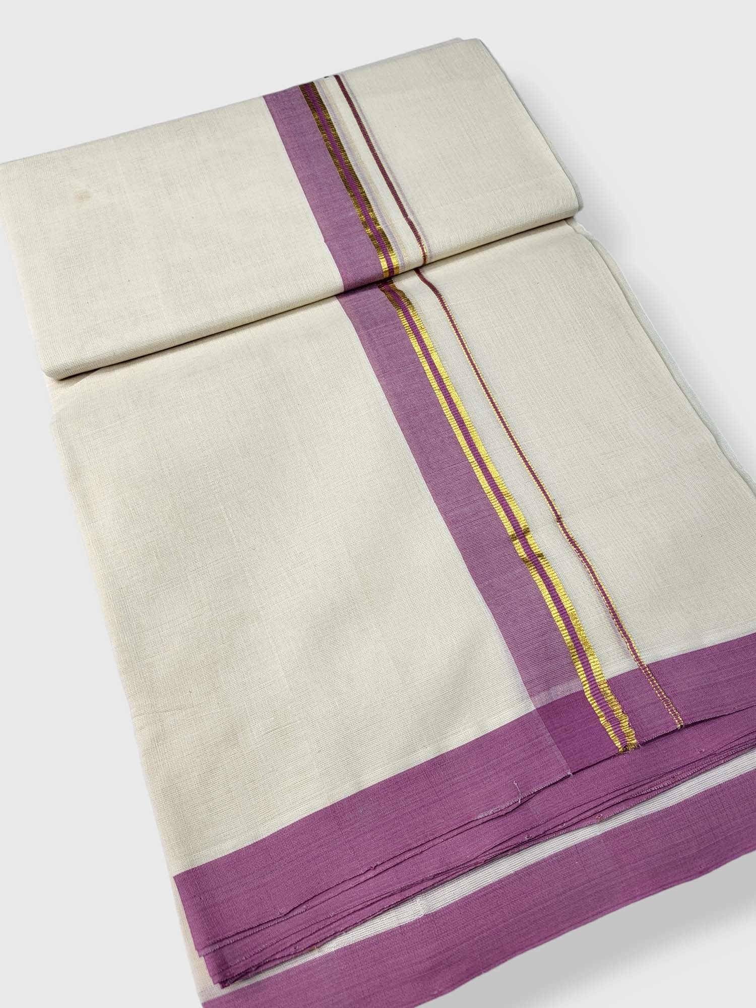  Kerala Balaramapuram Pure Cotton Handloom Mundu/Dhoti 