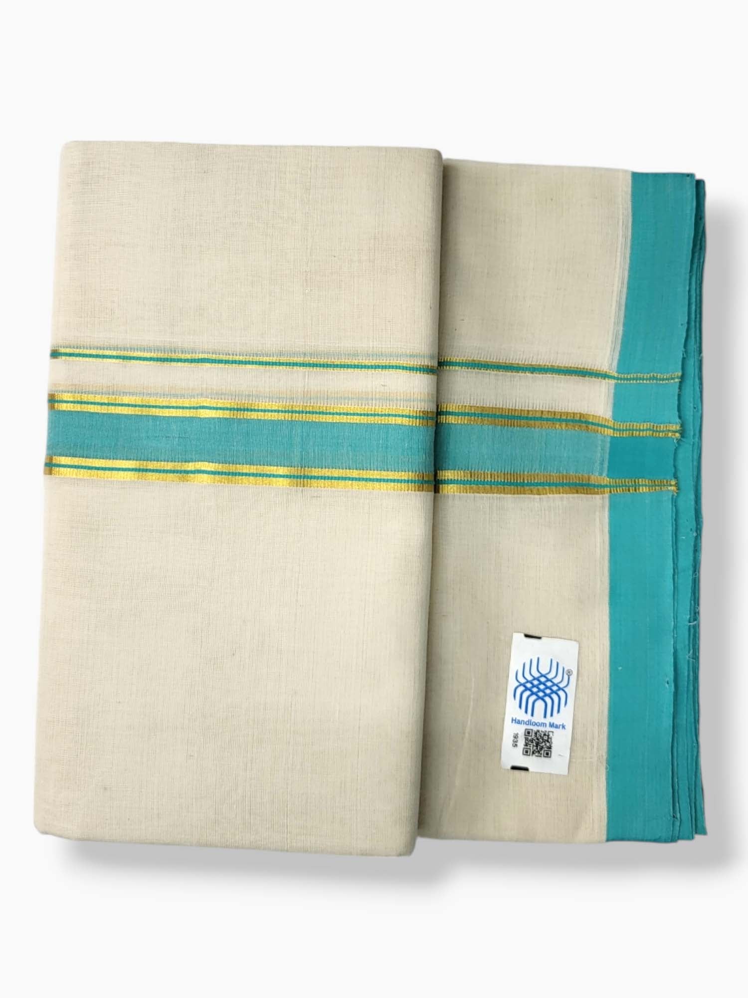  Kerala Balaramapuram Pure Cotton Handloom Mundu/Dhoti 