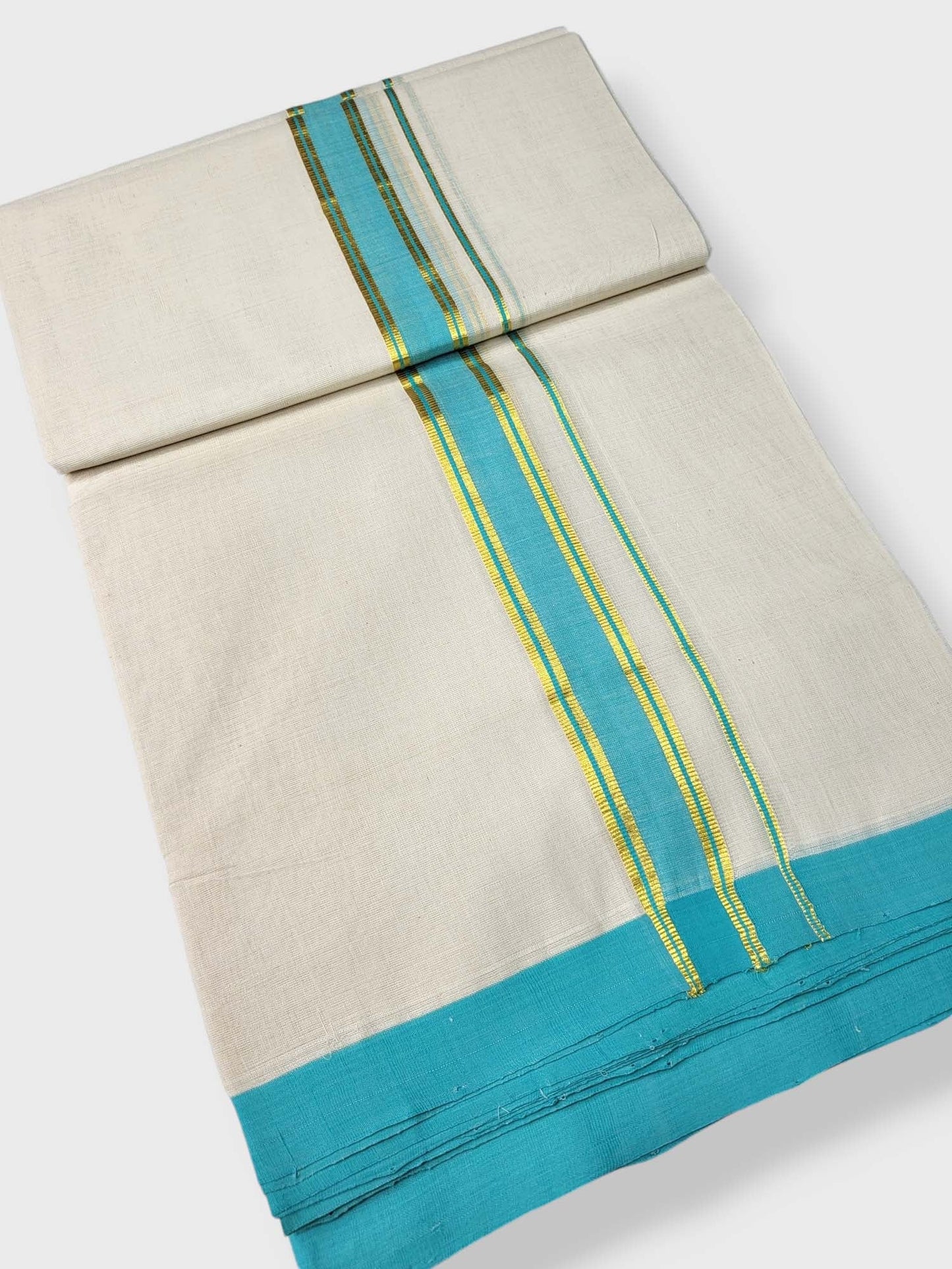  Kerala Balaramapuram Pure Cotton Handloom Mundu/Dhoti 