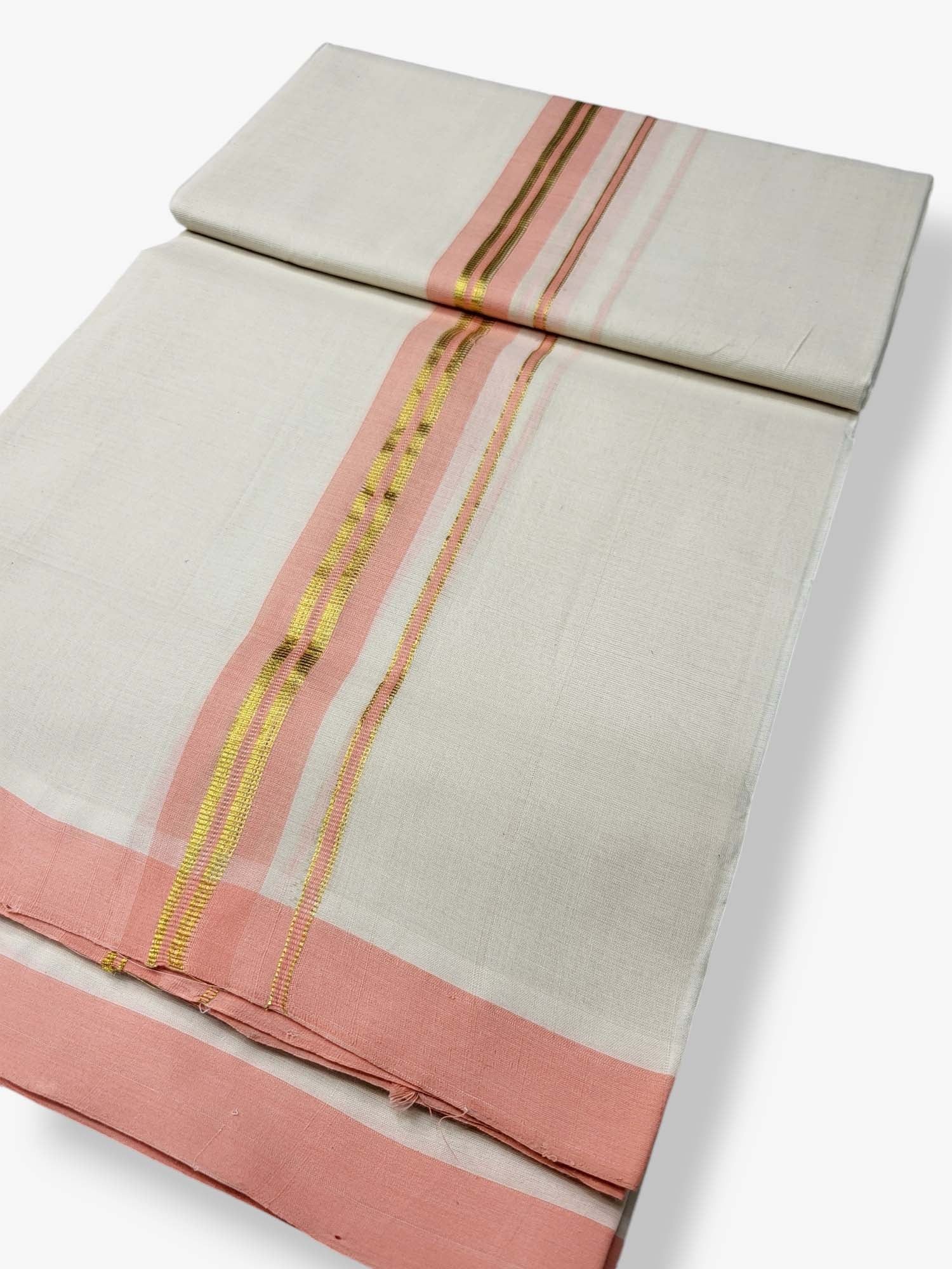  Kerala Balaramapuram Pure Cotton Handloom Mundu/Dhoti 