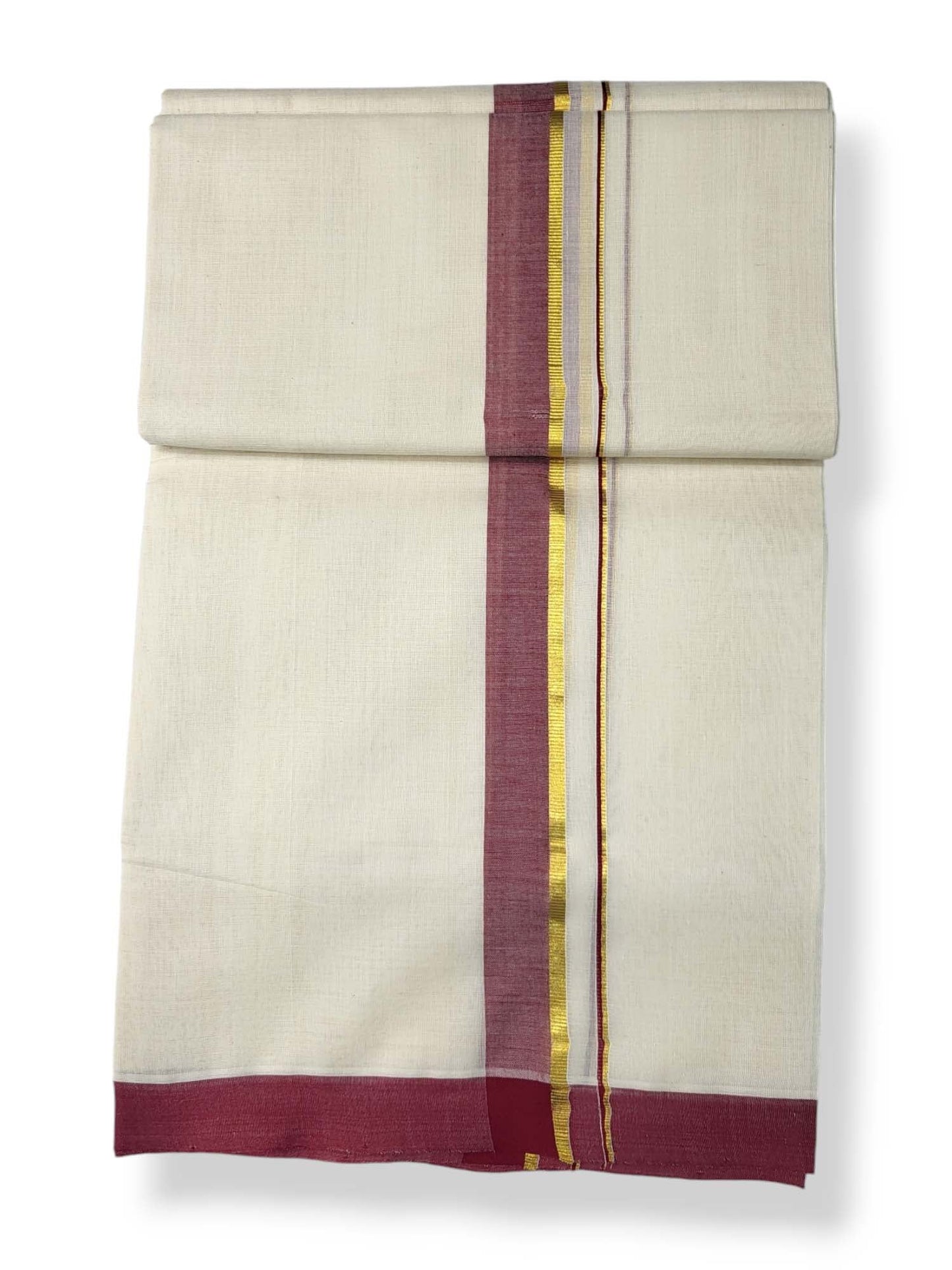  Kerala Balaramapuram Pure Cotton Handloom Mundu/Dhoti 