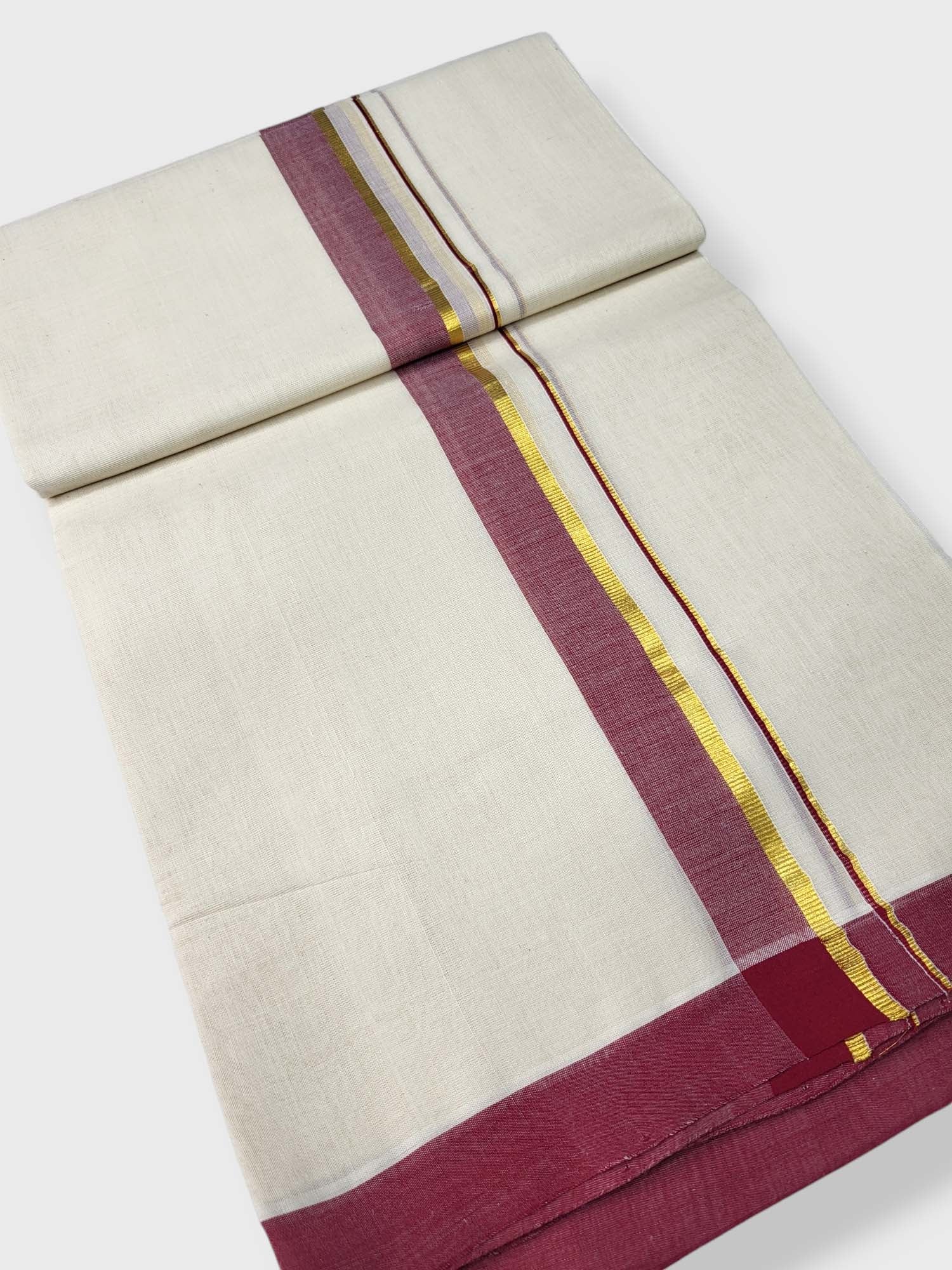  Kerala Balaramapuram Pure Cotton Handloom Mundu/Dhoti 