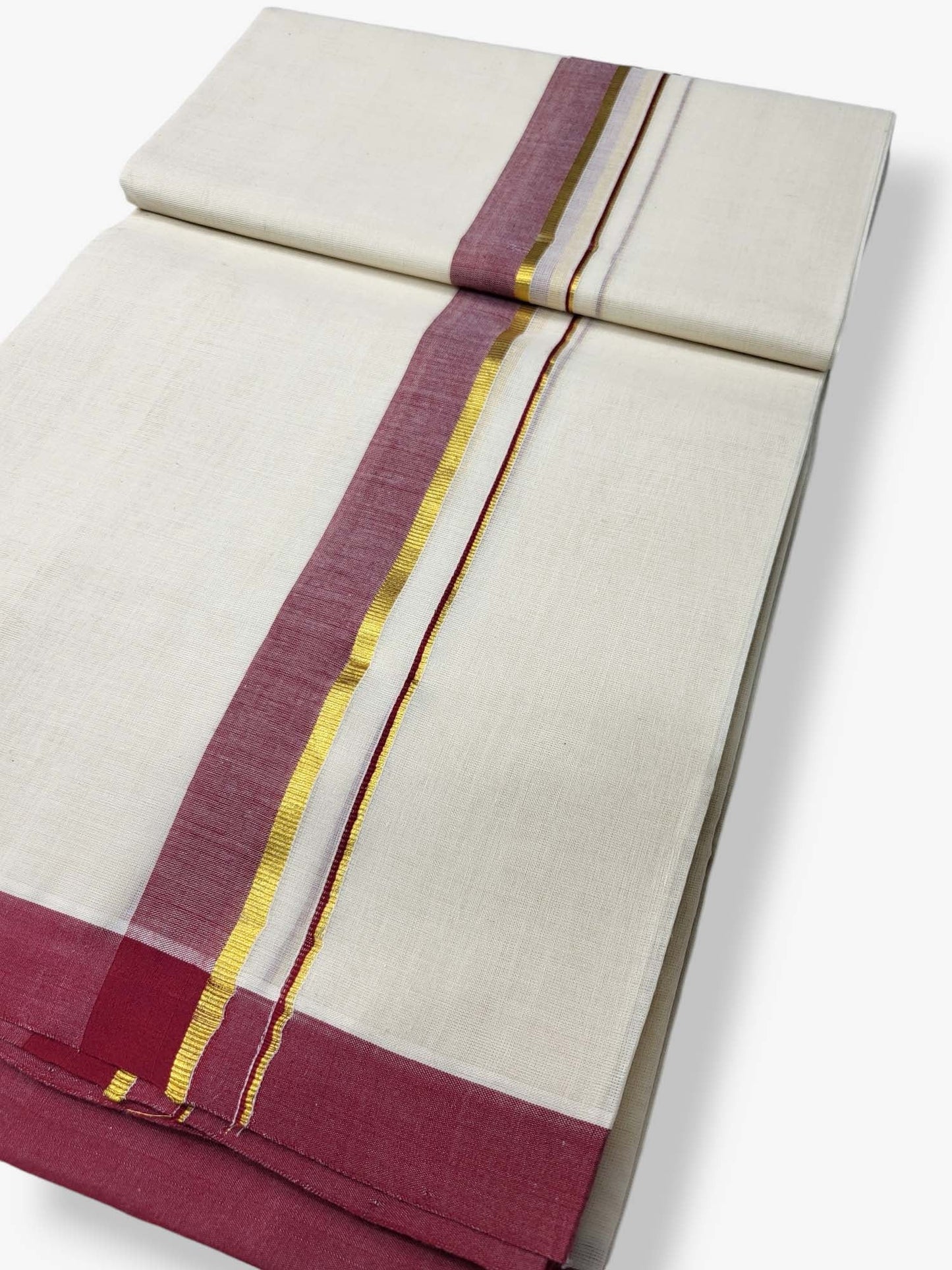  Kerala Balaramapuram Pure Cotton Handloom Mundu/Dhoti 