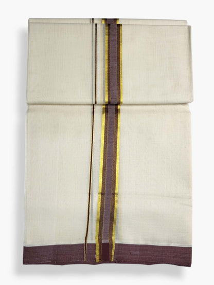  Kerala Balaramapuram Pure Cotton Handloom Mundu/Dhoti 