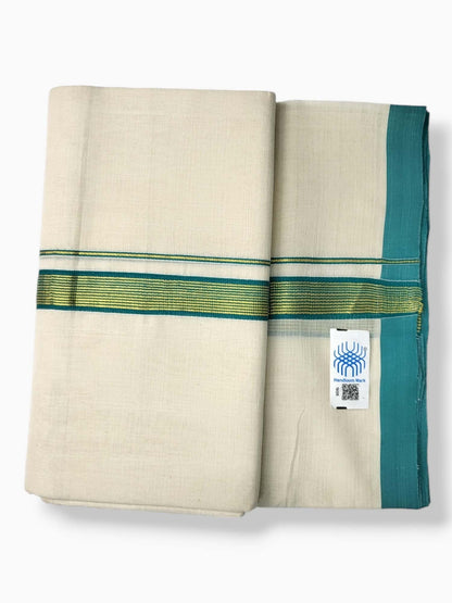  Kerala Balaramapuram Pure Cotton Handloom Mundu/Dhoti 