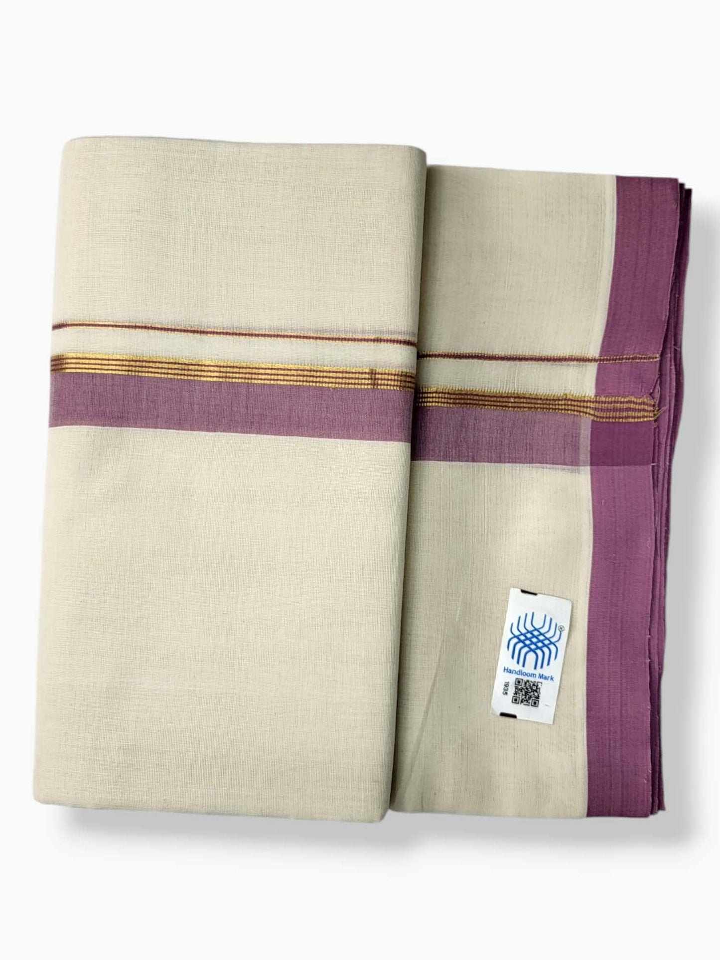  Kerala Balaramapuram Pure Cotton Handloom Mundu/Dhoti 