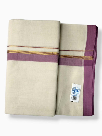  Kerala Balaramapuram Pure Cotton Handloom Mundu/Dhoti 