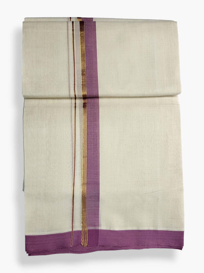  Kerala Balaramapuram Pure Cotton Handloom Mundu/Dhoti 