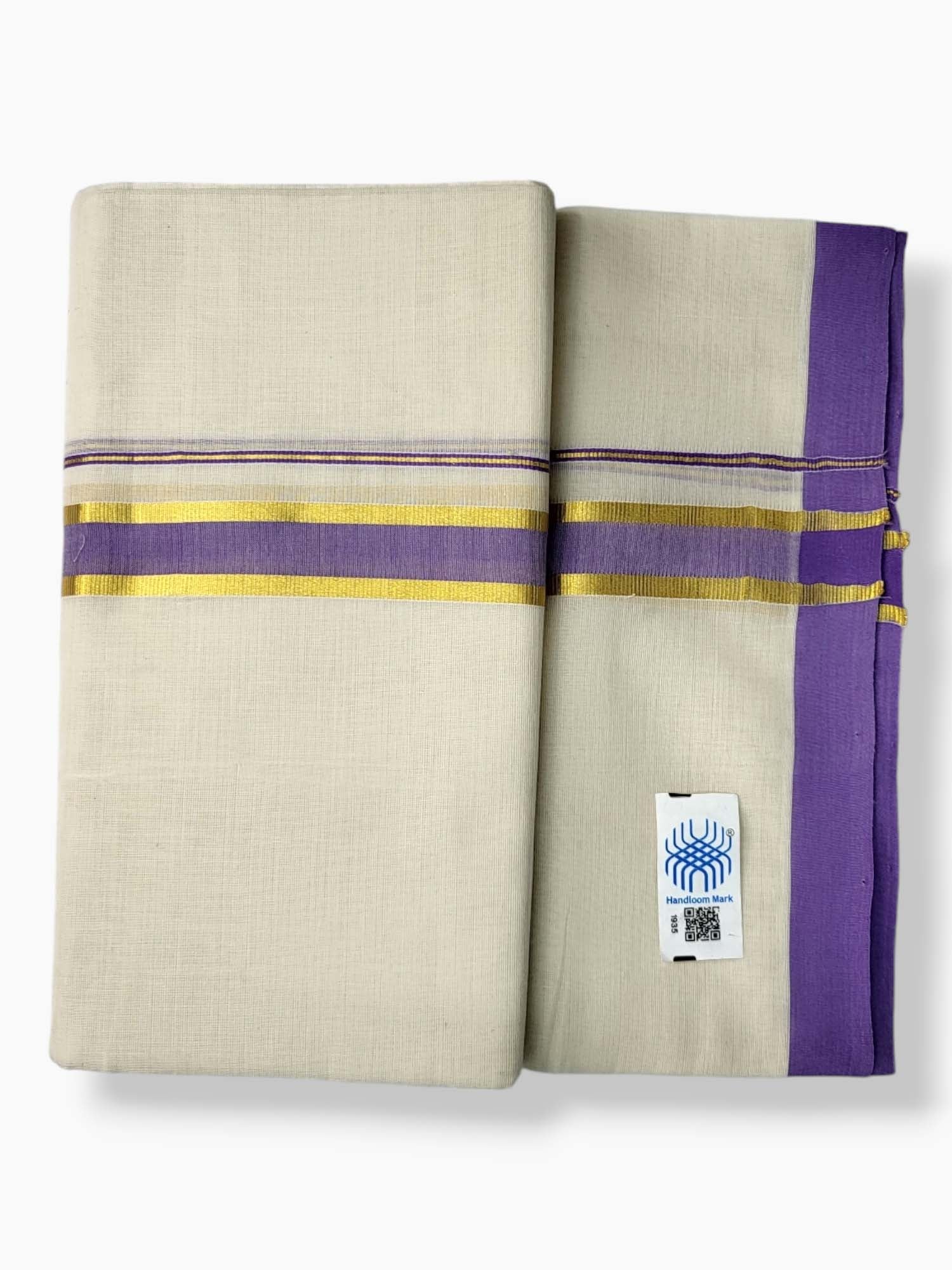  Kerala Balaramapuram Pure Cotton Handloom Mundu/Dhoti 