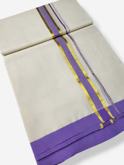  Kerala Balaramapuram Pure Cotton Handloom Mundu/Dhoti 